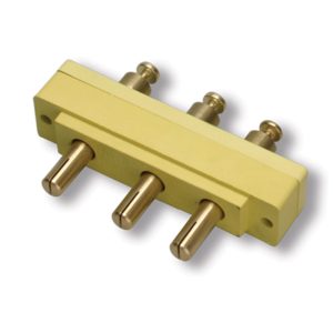 Bates Stage Pin (100A / 250V) Male Panel Mount Double Set Screw Yellow (H)