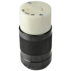 bmc-marinco-2015C.jpg 20A 3 Phase 250V 3P 4W (L15-20R) Standard NEMA Locking Connector - White Body in a Black Housing