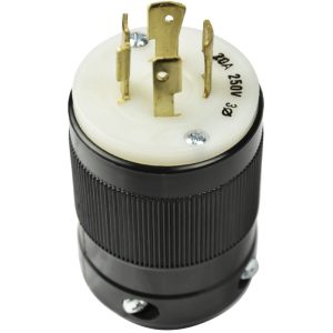 bmc-marinco-2015P.jpg 20A 3 Phase 250V 3P 4W (L15-20P) Standard NEMA Locking Plug - White Body in a Black Housing