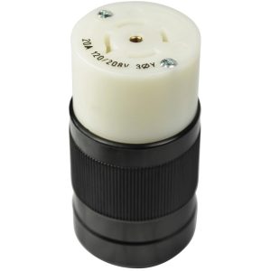 bmc-marinco-2021C.jpg 20A 3 Phase Y 120/208V 4P 5W (L21-20R)Standard NEMA Locking Connector - White Body in a Black Housing