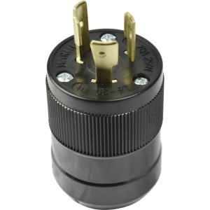 20A 250V 2P 3W (L6-20P) Standard NEMA Locking Plug - Black Part # 206PBL