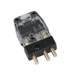 Bates Stage Pin (20A / 125V) Male Inline - Clear (X) Cover