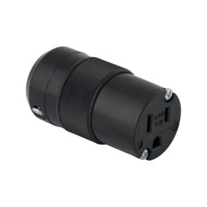 15A 125V 2P 3W (5-15R) Standard Connector - Black Body in a Black Housing