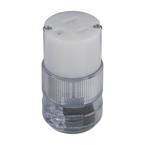 15A 125V 2P 3W (5-15R) Connect Glow Connector - White Body in a Transparent Housing