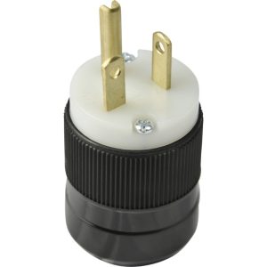 20A 125V 2P 3W (5-20P) Standard Plug - White Body in a Black Housing