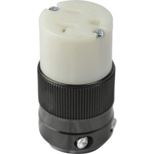 20A 125V 2P 3W (5-20R) Standard Connector - White Body in a Black Housing