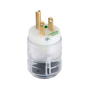 15A 125V 2P 3W (5-15P) Hospital Grade Plug - Black Body in a Transparent Housing