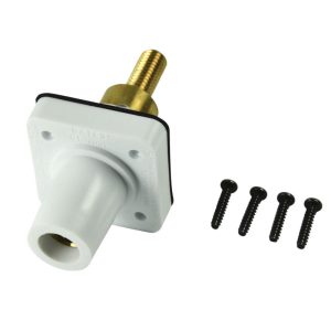 CL 16 Series Panel Mounts (400A / 600V) Threaded Stud Female - White (B) Extended Shoulder