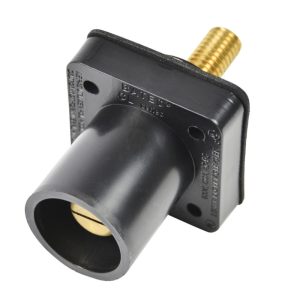 CL 16 Series Panel Mount Inlet (400A / 600V) 1.125" Threaded Stud Male - Black (A) Drill Out