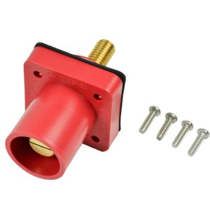 CL 16 Series Panel Mount Inlet (400A / 600V) 1.125" Threaded Stud Male - Red (C )