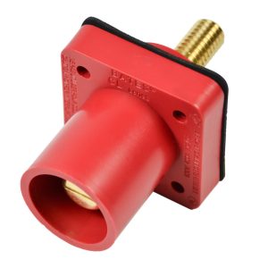 CL 16 Series Panel Mount Inlet (400A / 600V) 1.125" Threaded Stud Male - Red (C ) Drill Out