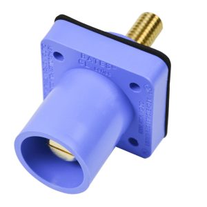 CL 16 Series Panel Mount Inlet (400A / 600V) 1.125" Threaded Stud Male - Blue (D) Drill Out