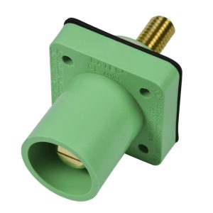 CL 16 Series Panel Mount Inlet (400A / 600V) 1.125" Threaded Stud Male - Green (E) Drill Out