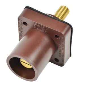 CL 16 Series Panel Mount Inlet (400A / 600V) 1.125" Threaded Stud Male - Brown (F) Drill Out