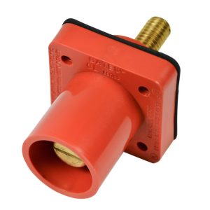 CL 16 Series Panel Mount Inlet (400A / 600V) 1.125" Threaded Stud Male - Orange (G) Drill Out