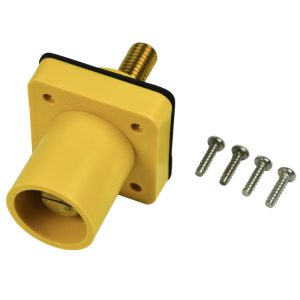 CL 16 Series Panel Mount Inlet (400A / 600V) 1.125" Threaded Stud Male - Yellow (H)