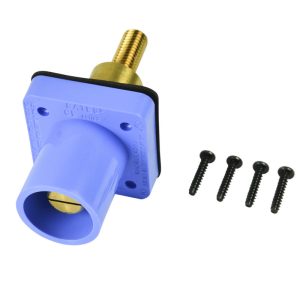 CL 16 Series Panel Mount Inlet (400A / 600V) Threaded Stud Male - Blue (D) Extended Shoulder