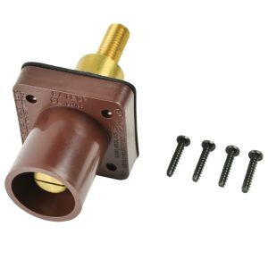 CL 16 Series Panel Mount Inlet (400A / 600V) Threaded Stud Male - Brown (F) Extended Shoulder