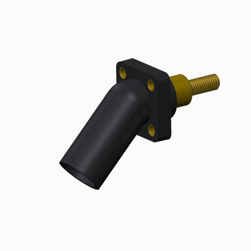 CLS 45 Degree 16 Series Inlet Panel Mount (400A / 600V) 2" Threaded Stud; Male - Black (A) - Image 2